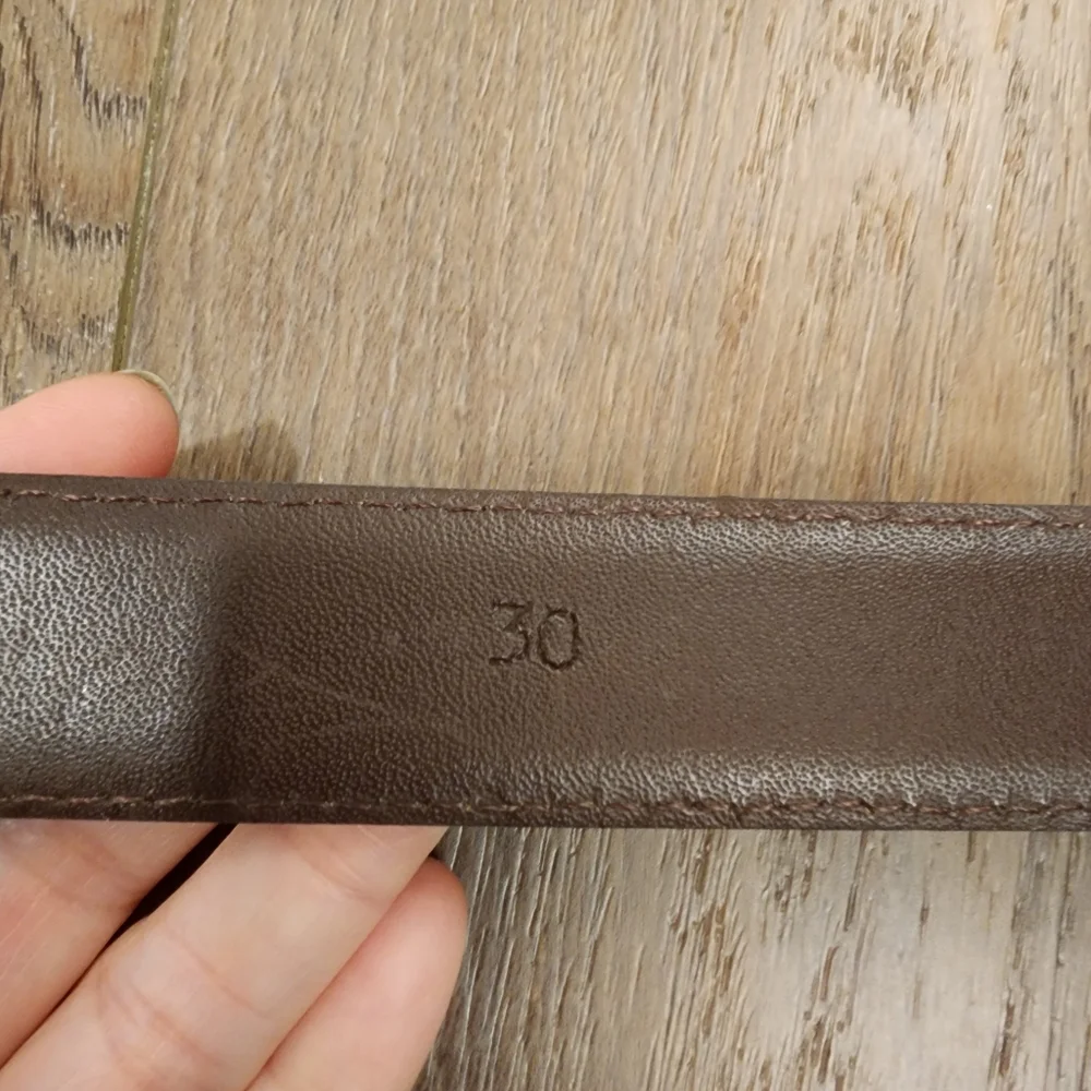 Men's Brown Belt Full Grain Leather Handcrafted USA Solid Brass Buckle size 30